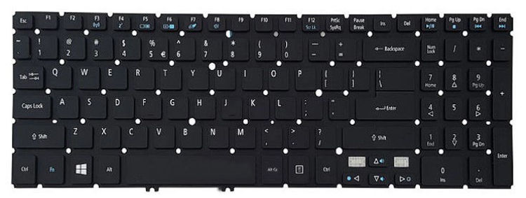 تصویر  کیبورد لپ تاپ ایسر Acer V5-571 اینتر کوچک بدون فریم