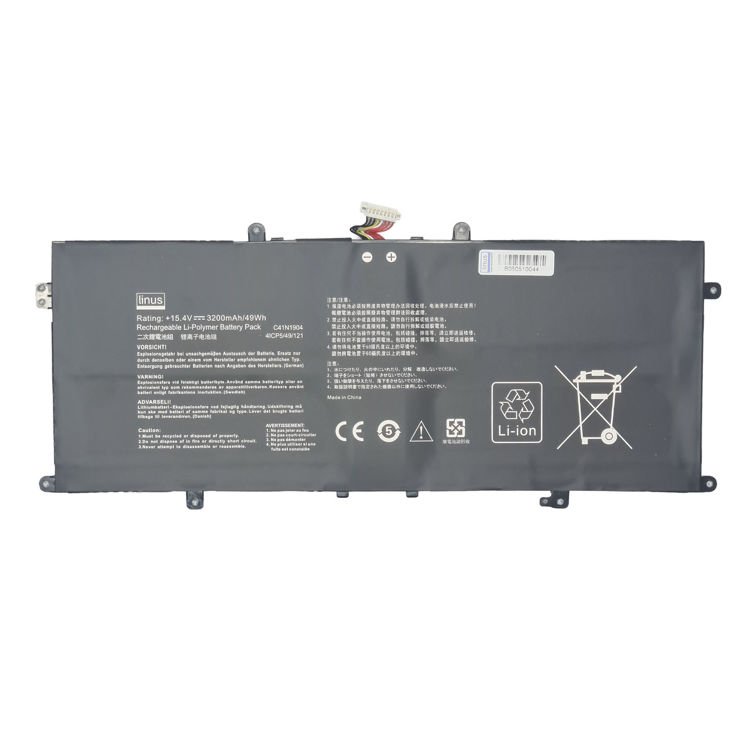 باتری لپ تاپ ایسوس Battery Asus Zenbook UX325  با پارت نامبر C41N1904- نمای پشت باتری