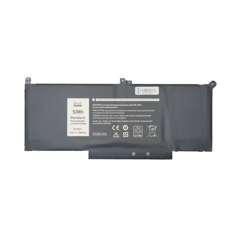 باتری لپتاپ دل Battery Dell 7490 Linus با پارت نامبر F3YGT- نمای پشت باتری