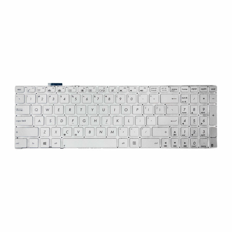 Keyboard Asus N550 Q550 N56 نقره اي بدون بکلايت- نمای روی کیبورد